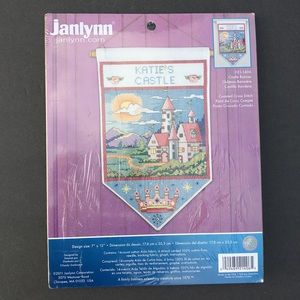 Janlynn Counted Cross Stitch Kit Castle Banner Can Be Personalized USA New